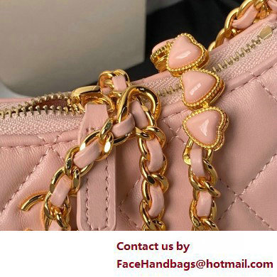 Chanel Shiny Crumpled Calfskin, Resin  &  Gold-Tone Metal Clutch with Chain Bag AP3786 Pink 2025